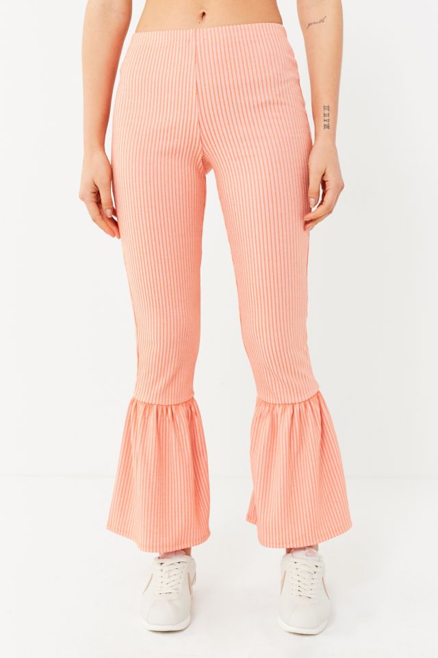 UO Ribbed Knit Ruffle Pant #1
