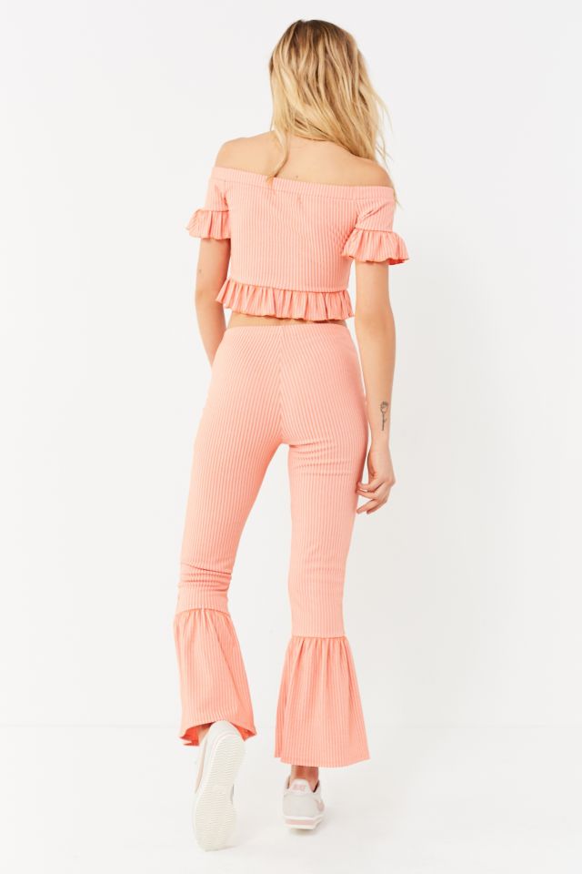 UO Ribbed Knit Ruffle Pant #2