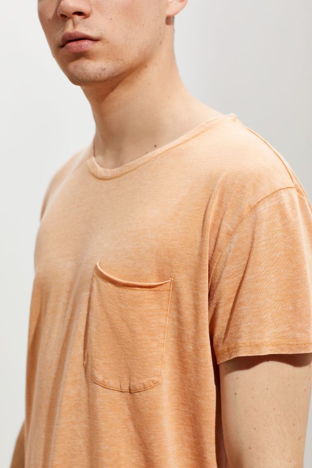 UO Burnout Scoop Neck Curved Hem Soft Tan Tee #1