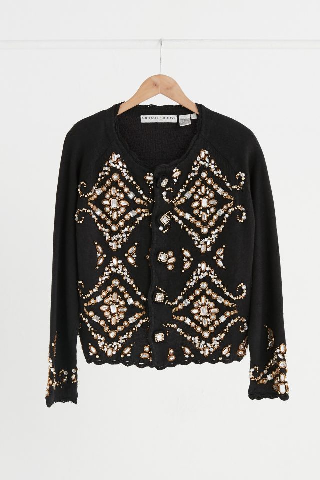 Sold Vintage Embellished Black Sweater