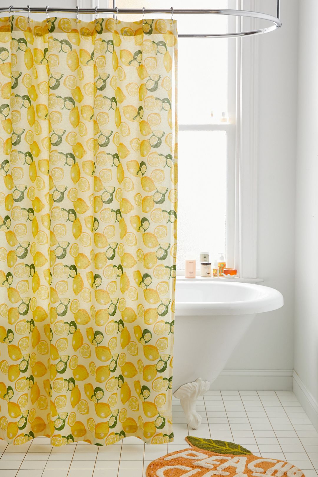 Allover Fruits Patterned Shower Curtain - Lime, Regular, 72X72