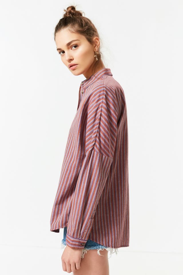 UO Relaxed-Fit Plaid Button-Down Shirt #4
