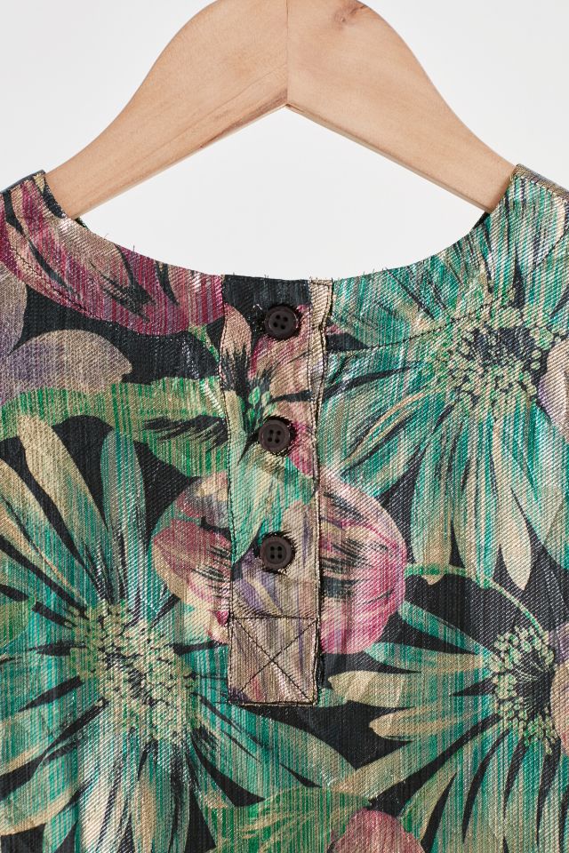 Blouse vintage à fleurs en lurex #3