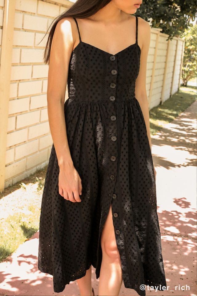 UO Abbie Eyelet Button-Down Dress