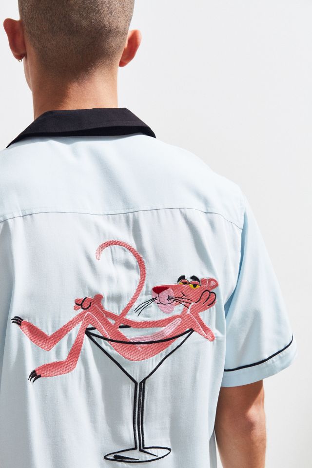 Pink Panther Rayon Short Sleeve Button-Down Shirt #4