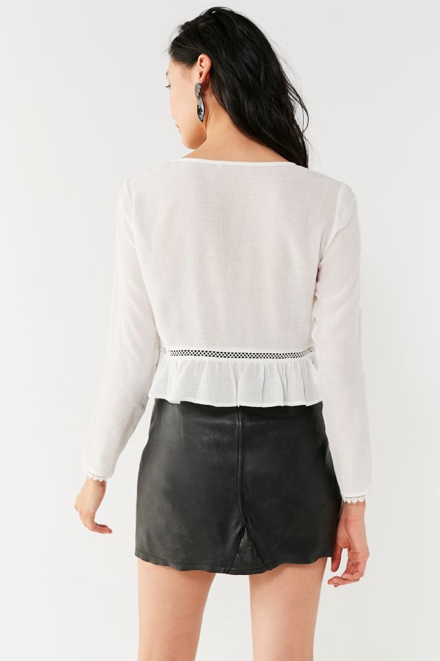 UO Lace-Inset Peplum Top #2