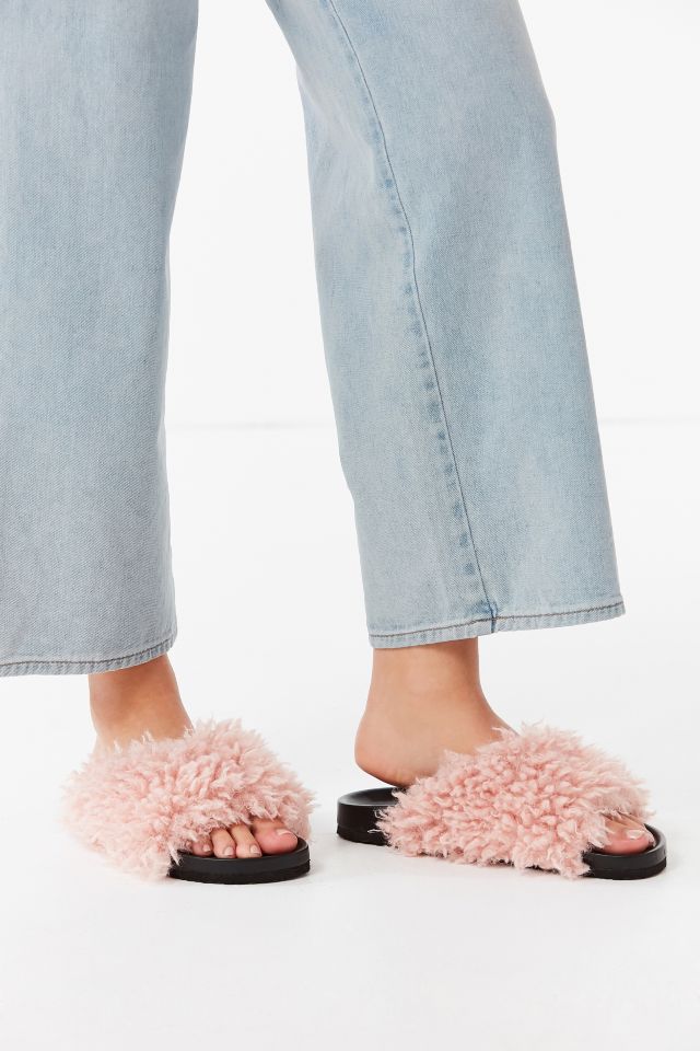 UO Faux Shearling Pool Slide #2