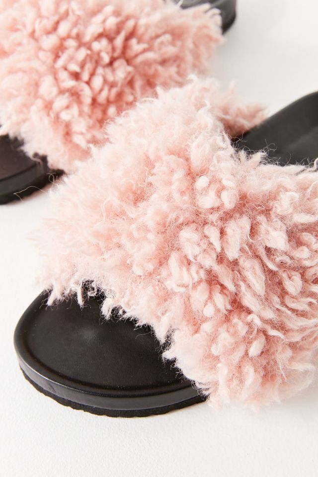 UO Faux Shearling Pool Slide #4