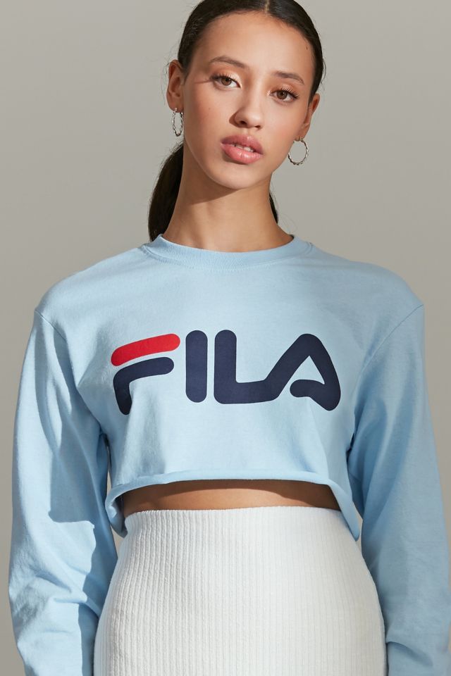 Fila long shop sleeve crop top