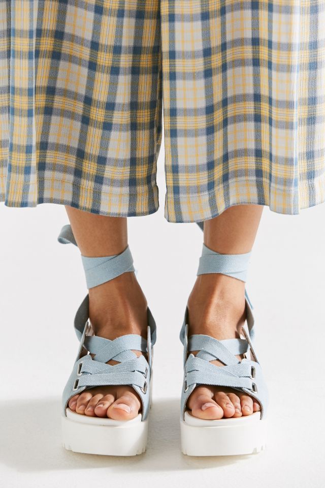 Denim Ribbon Lace-Up Platform Sandal #2