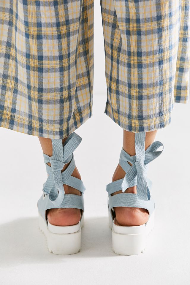 Denim Ribbon Lace-Up Platform Sandal #5