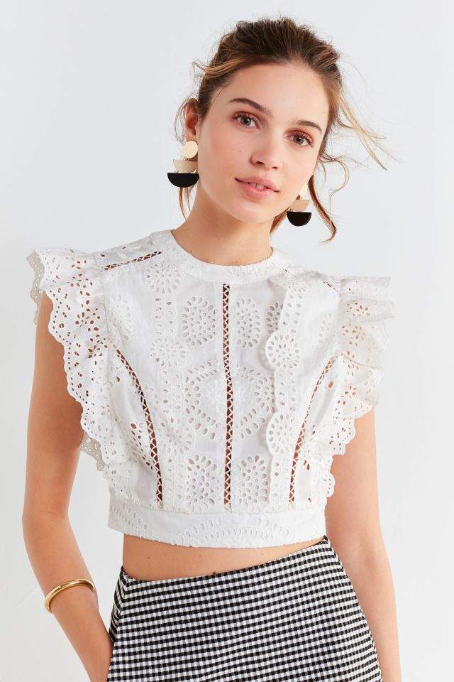 ASTR The Label Connie Lace Cropped Top