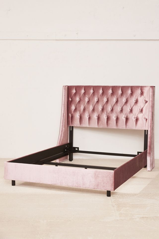 Charlotte Velvet Tufted Wingback Bed #2