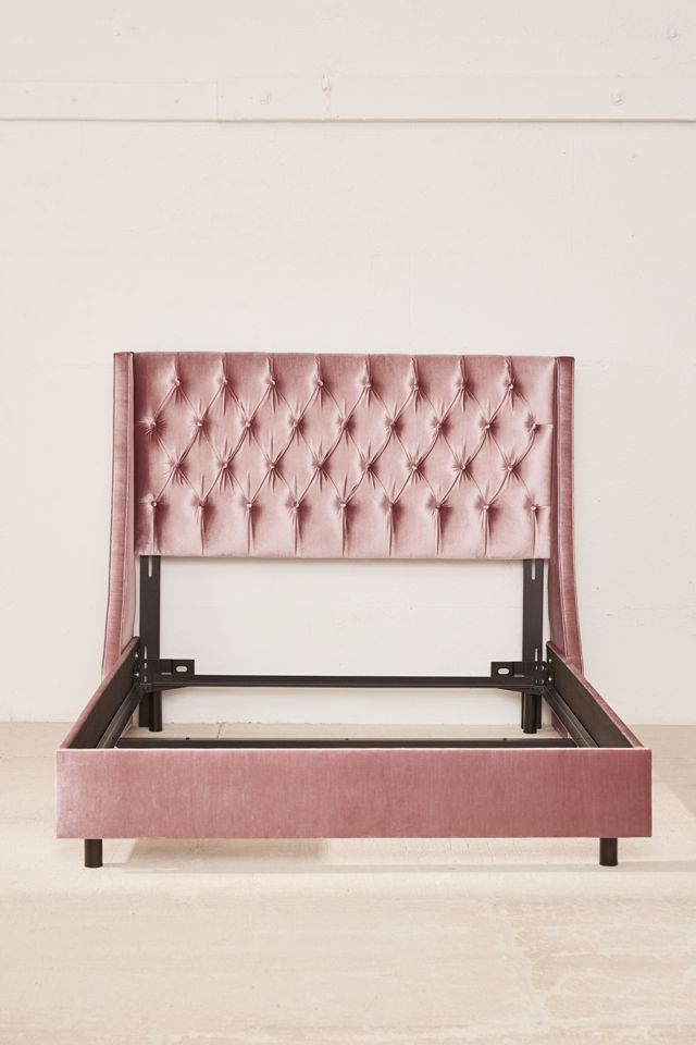 Charlotte Velvet Tufted Wingback Bed #3