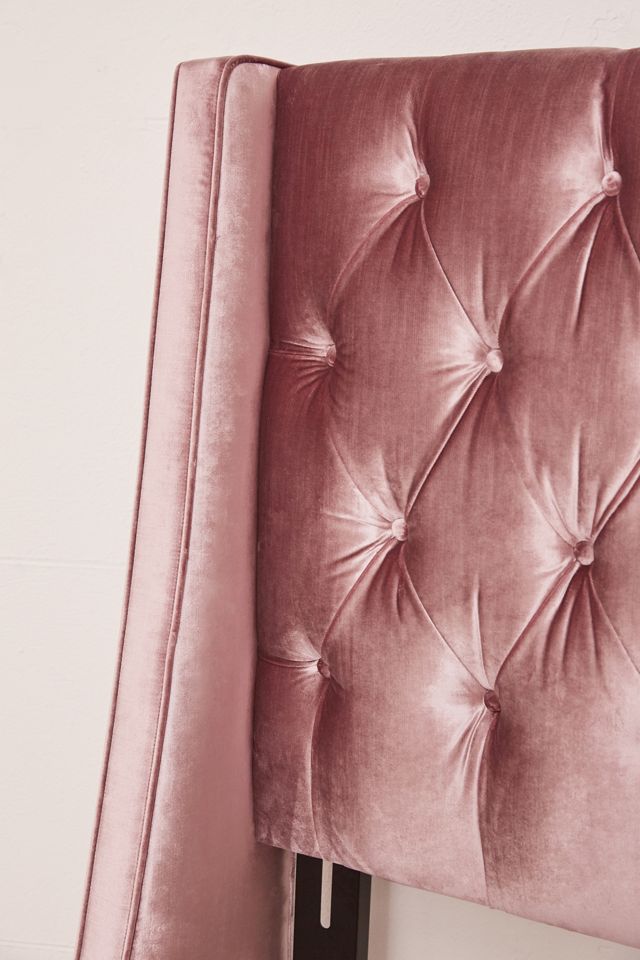 Charlotte Velvet Tufted Wingback Bed #5
