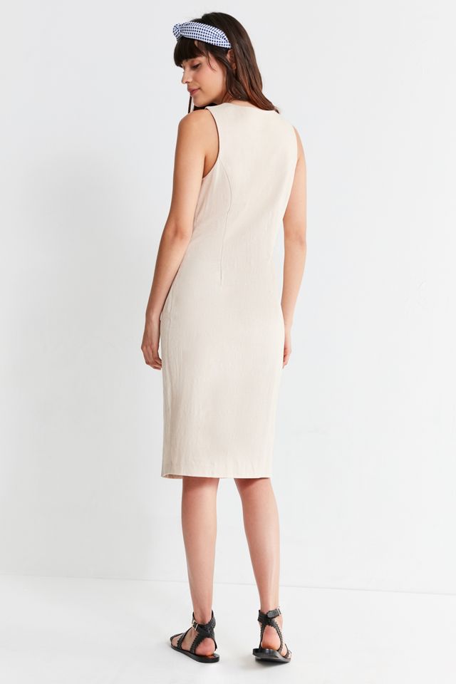 ASTR The Label Demi Linen Button-Down Wrap Dress