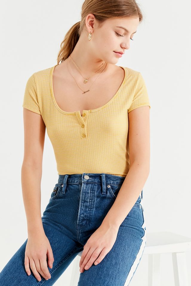 UO - T-shirt Henley à manches courtes #1