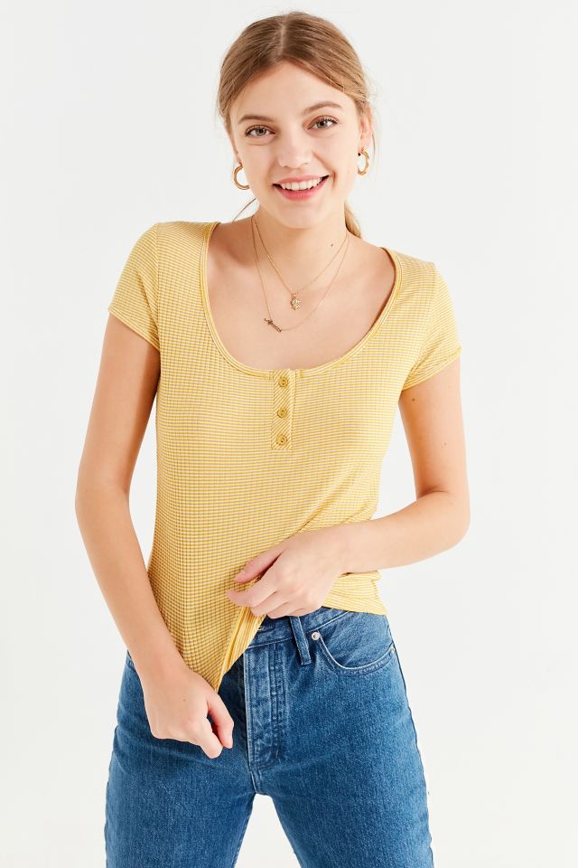 UO - T-shirt Henley à manches courtes #4
