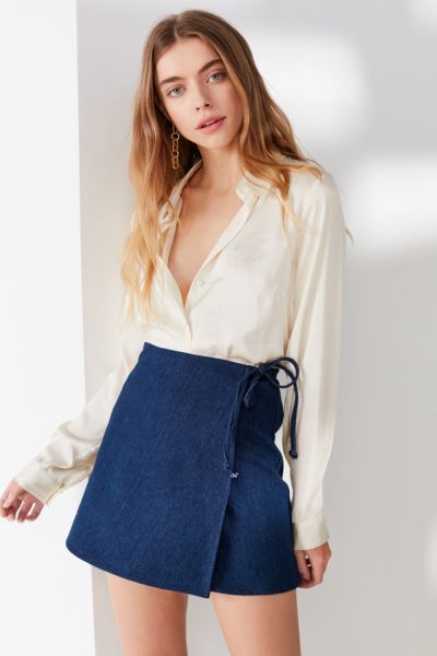 Country road denim wrap hotsell mini skirt