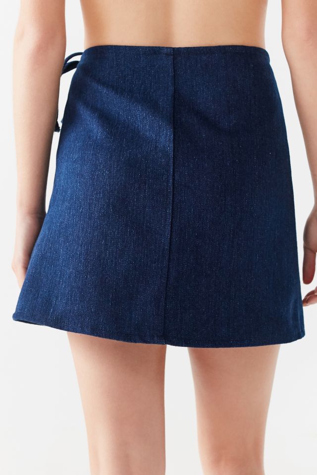 Urban Renewal Remnants Denim Wrap Mini Skirt #3