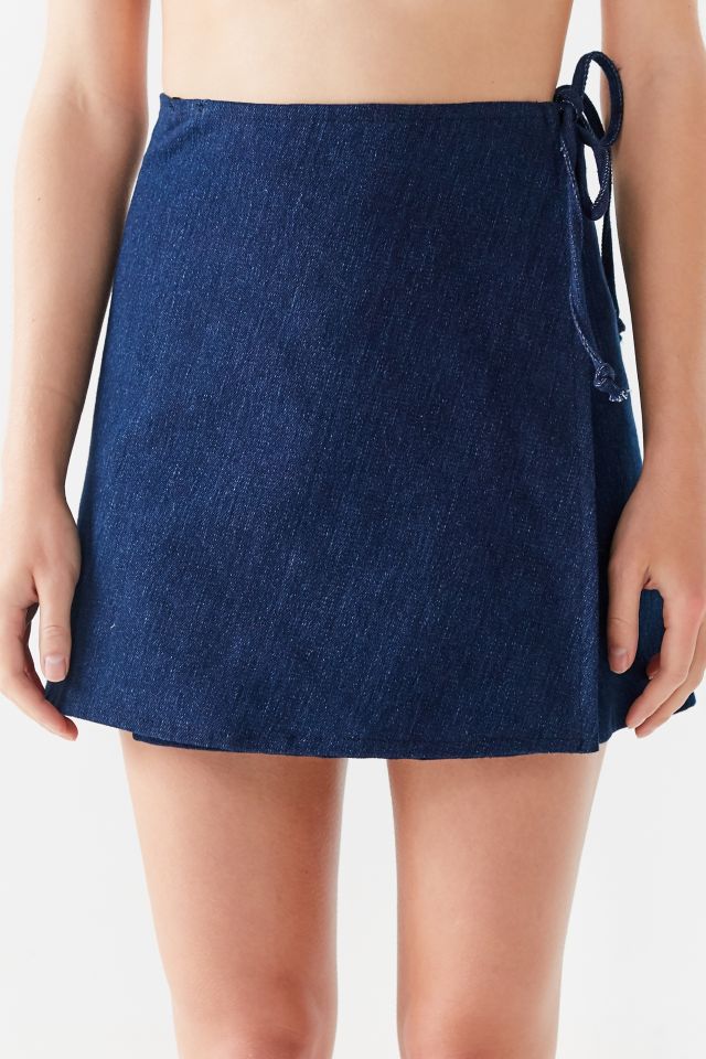 Urban Renewal Remnants Denim Wrap Mini Skirt #5
