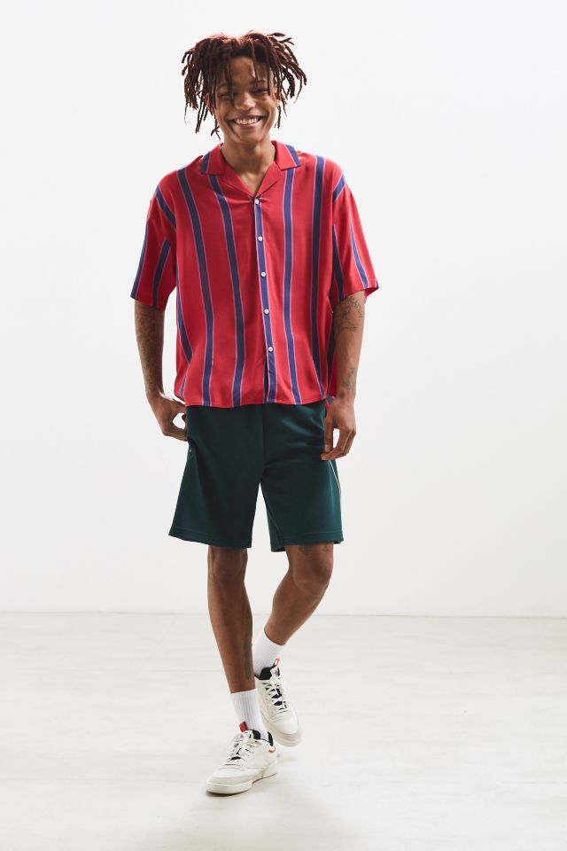 Loom Oversized Retro Stripe Rayon Camp Collar Shirt #5