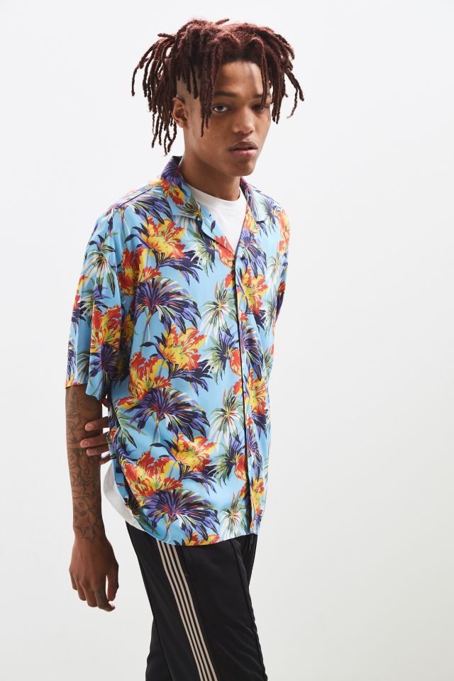Loom Oversized Tropical Floral Rayon Camp Collar Shirt #2