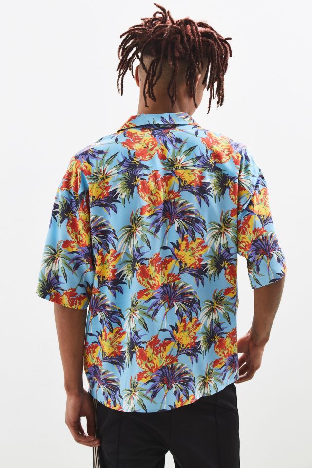 Loom Oversized Tropical Floral Rayon Camp Collar Shirt #4