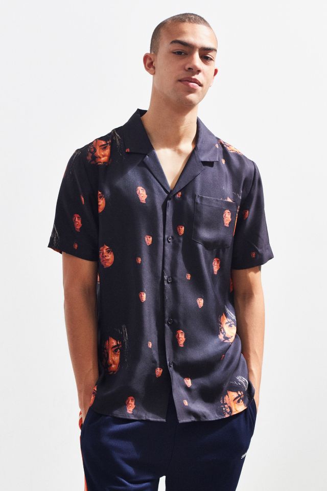 Soulland Zev Silky Rayon Short Sleeve Button-Down Shirt #1