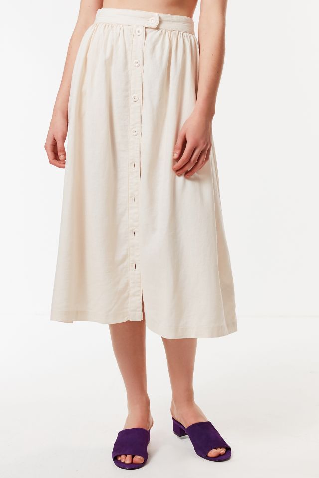 UO Arianna Button-Down Midi Skirt #1