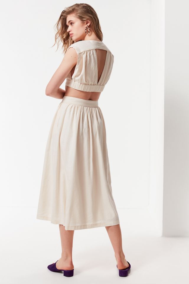 UO Arianna Button-Down Midi Skirt #2