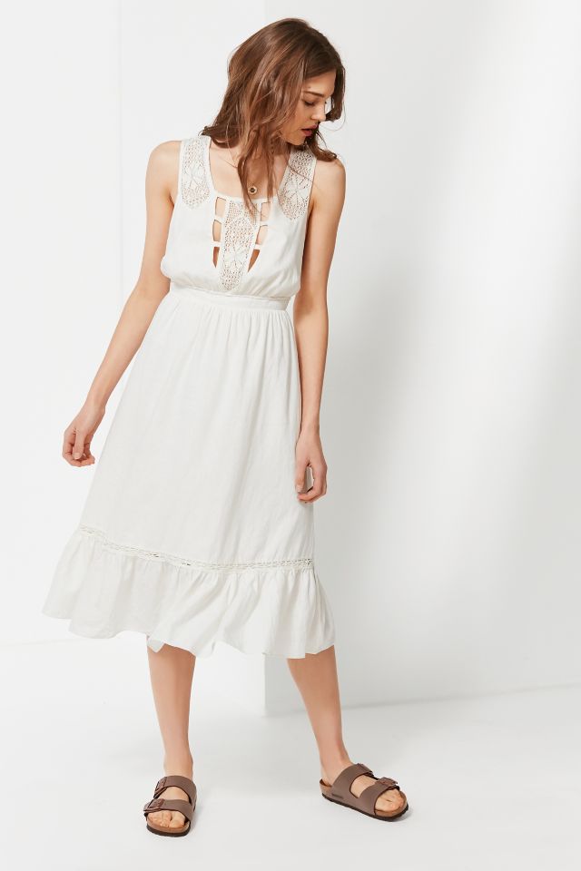 UO Antoinette Lace Trim Midi Dress #3