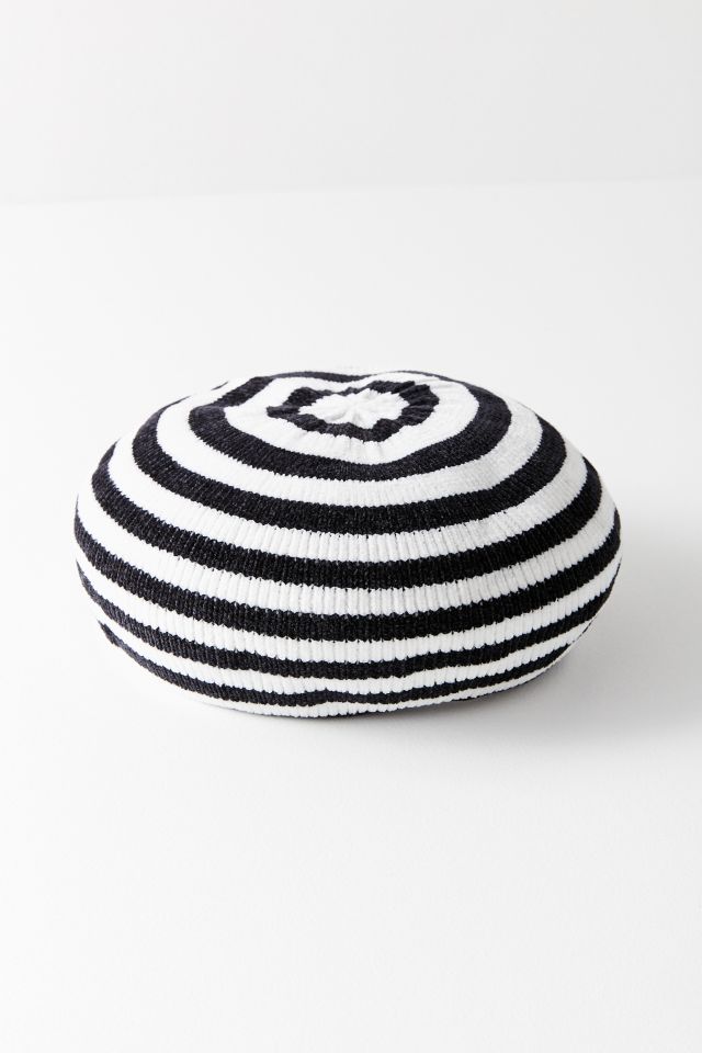 Béret rayé en chenille #1