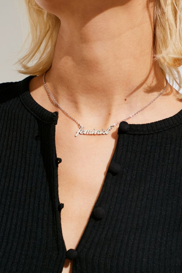 Feminist Nameplate Necklace #1