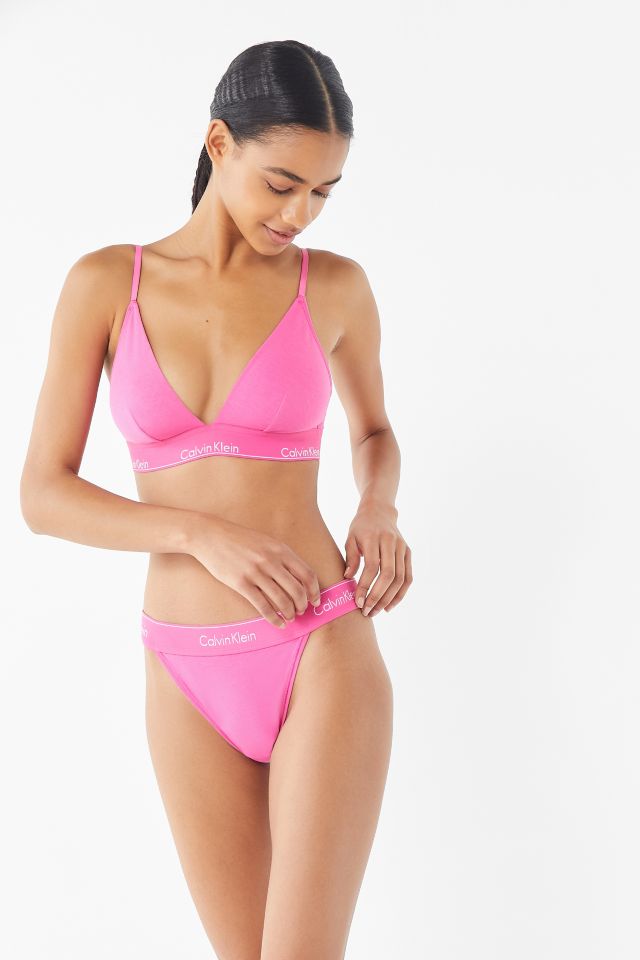 Calvin Klein Modern Cotton Thong In Hot Pink for Women