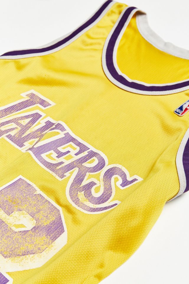 LOS ANGELES LAKERS MAGIC JOHNSON VINTAGE 90s CHAMPION NBA BASKETBALL JERSEY  XL – The Felt Fanatic