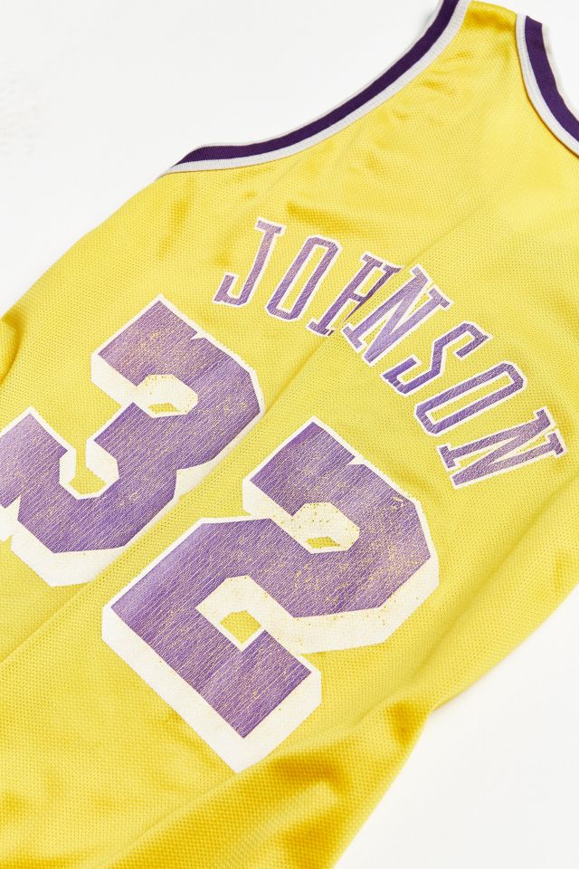 LOS ANGELES LAKERS MAGIC JOHNSON VINTAGE 90s CHAMPION NBA BASKETBALL JERSEY  XL – The Felt Fanatic