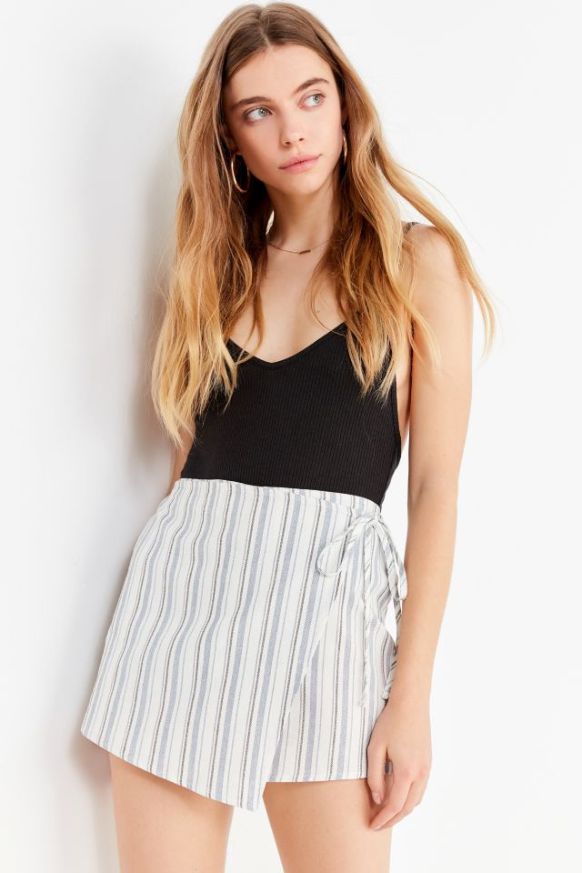 UO Jamie Striped Linen Skort Short #1