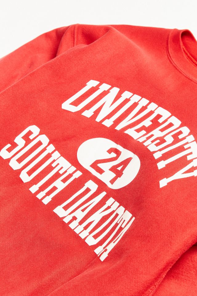 Vintage Champion University of South Dakota Red Crew Neck Sweatshirt #1
