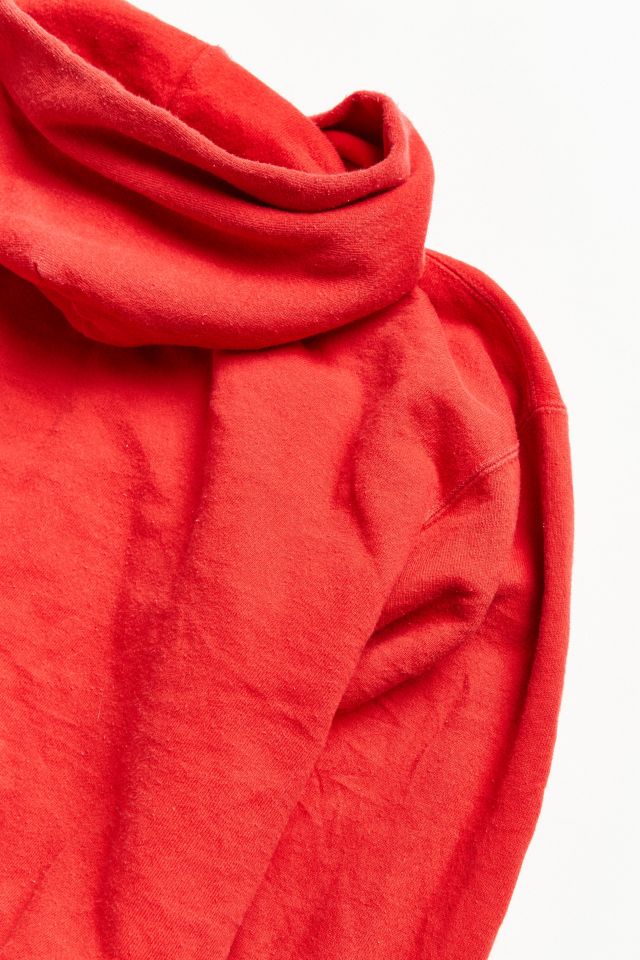 Vintage Champion Red Logo Hoodie Sweatshirt #4