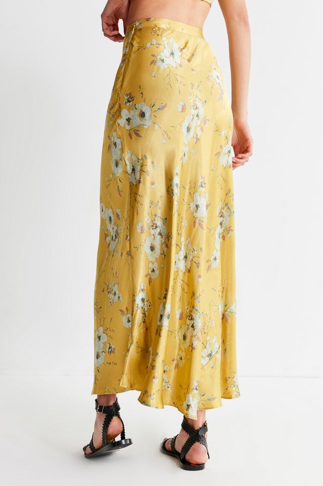 Timeless Favorite Floral Chiffon Maxi Skirt In Yellow, 49% OFF