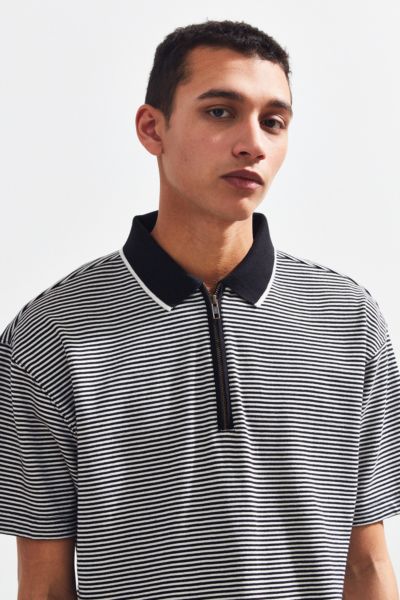 UO Stripe Zip Polo Shirt | Urban Outfitters Canada