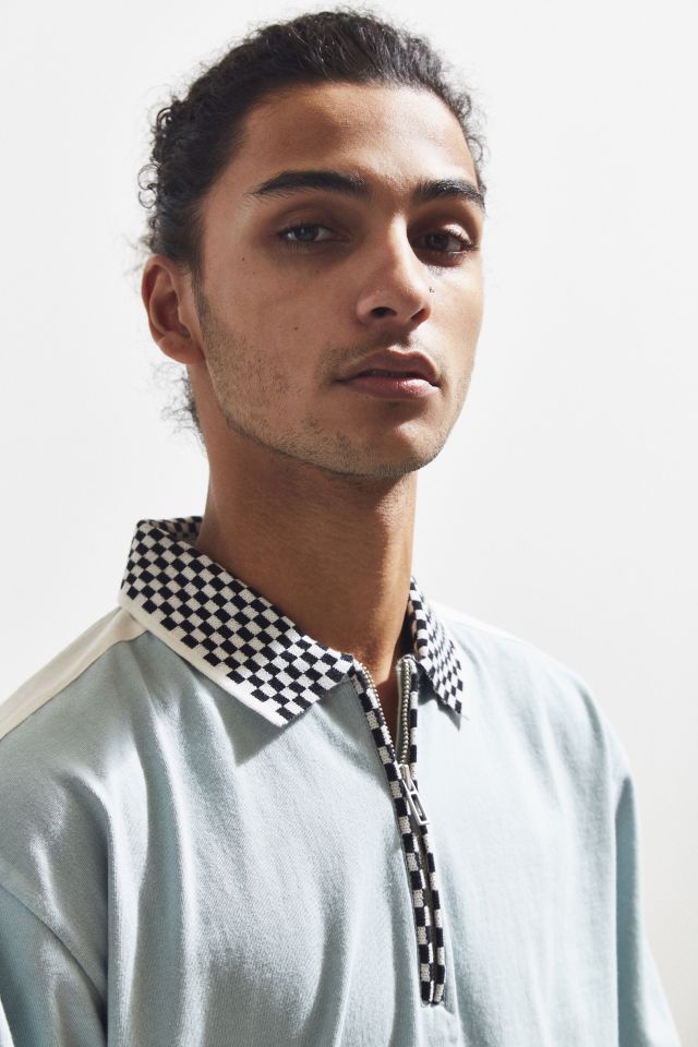 UO Blocked Zip Polo Shirt | Urban Outfitters