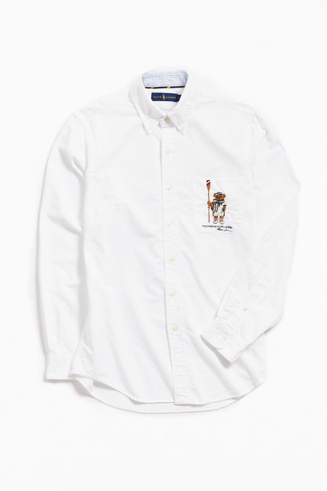 Polo Ralph Lauren Embroidered Bear Oxford Shirt | Urban Outfitters