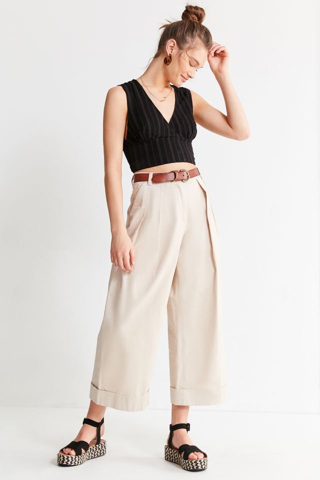 UO Embroidered Eyelet Cropped Top #1
