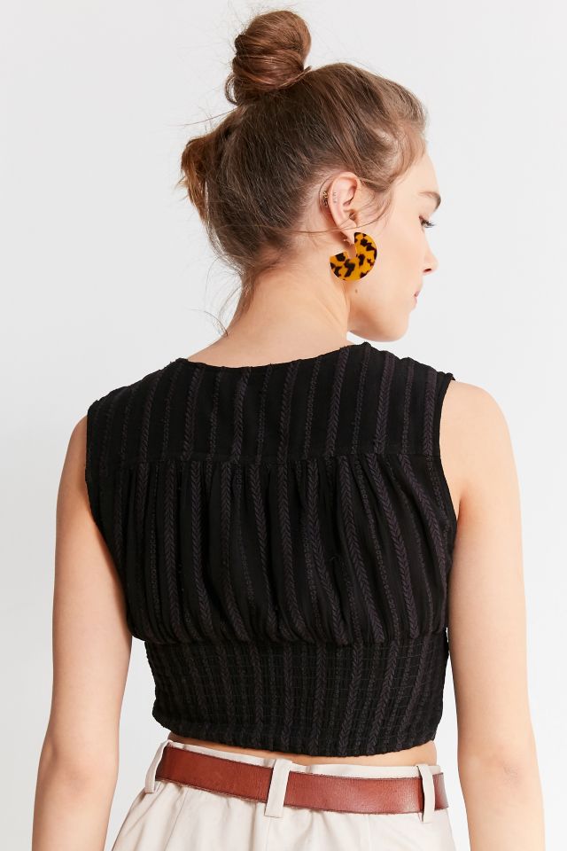 UO Embroidered Eyelet Cropped Top #2