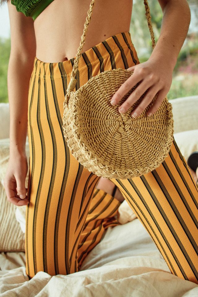 Circle Straw Crossbody Bag