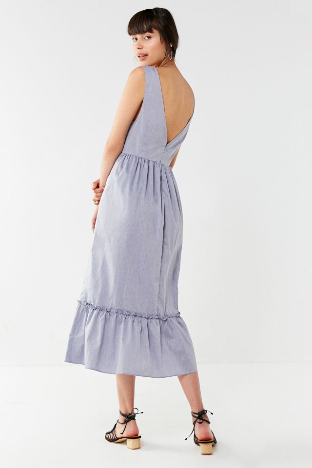 Robe Mi-Longue à Encolure en V UO #1