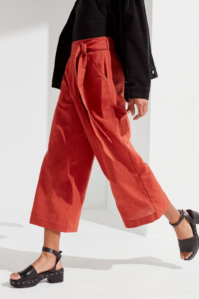 UO Madison Tie-Belt Culotte Pant | Urban Outfitters