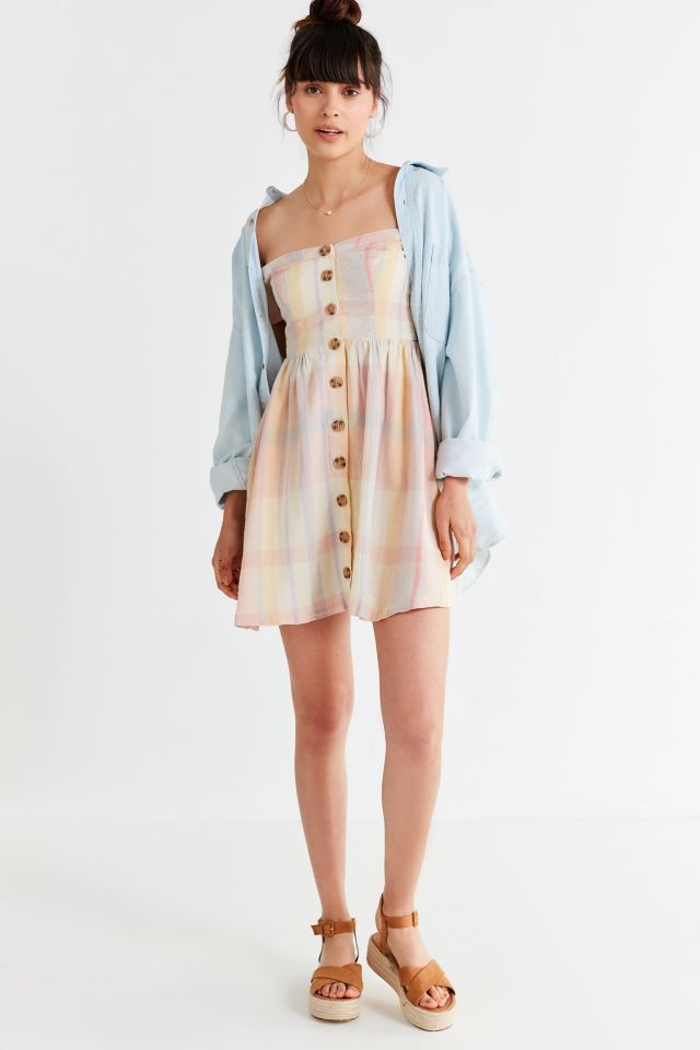 UO Amelie Off-The-Shoulder Button-Down Dress #2